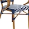 Flash Furniture Bordeaux French Bistro Stacking Chair w/Arms, Navy/White PE Rattan/Bamboo Print Alum Frame, 4PK 4-SDA-ADS642142-NVYWH-NAT-GG - alternate 3